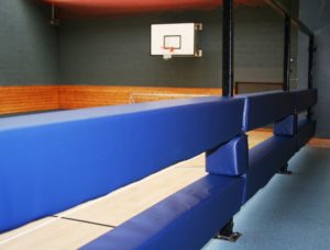 gym & sports rail padding in sports hall